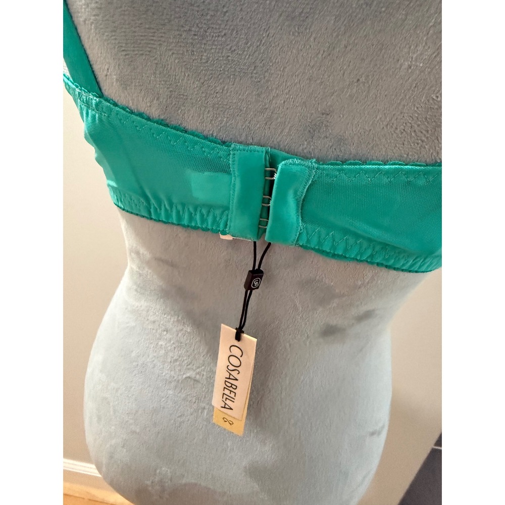 Cosabella Courtney Addy Green Sheer Lace Demi Underwire Bra 36G - Picture 11 of 13